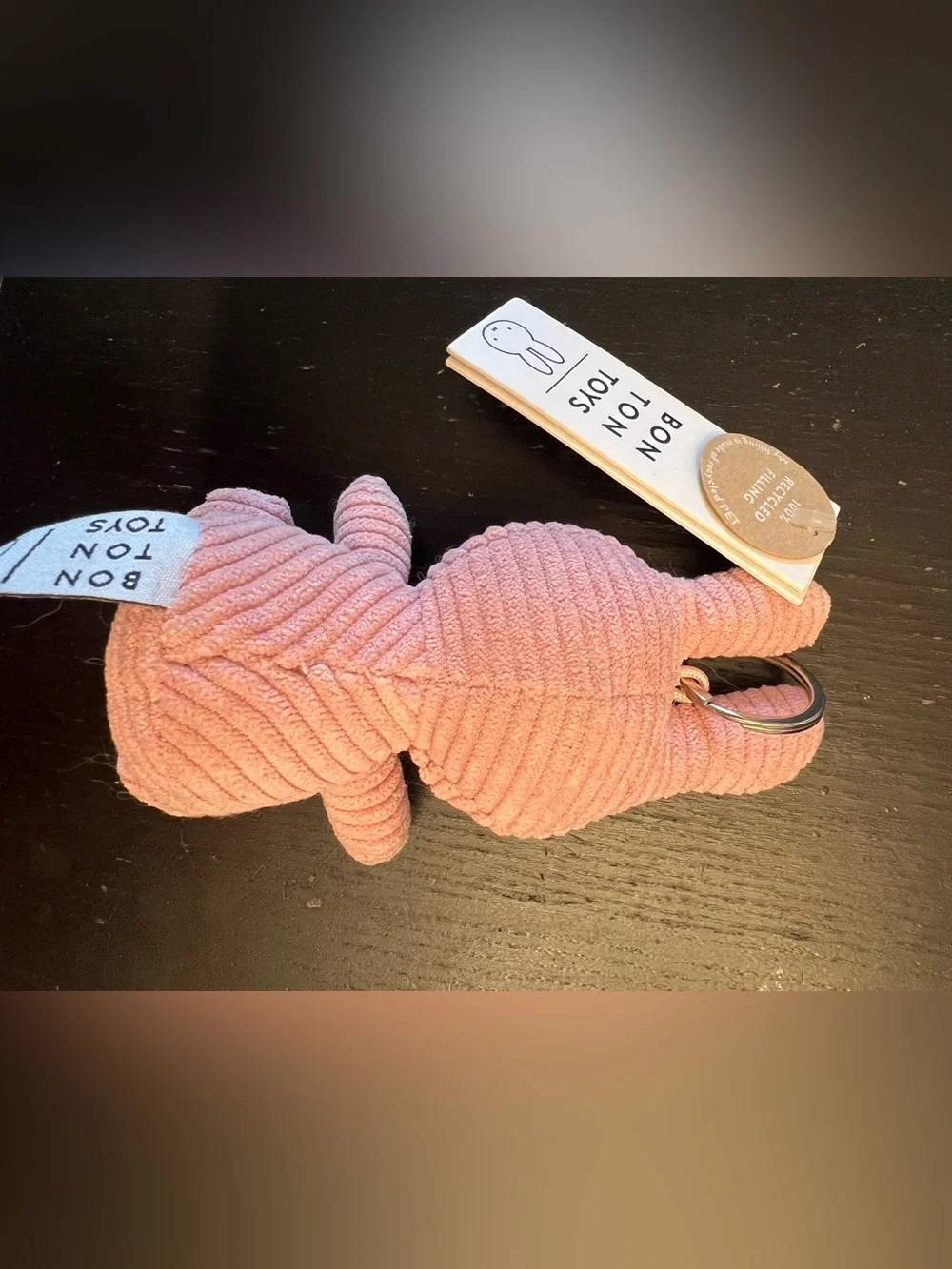 Bon Ton Toys Miffy corduroy plush Bunny Keychain NWT light pink bag charm